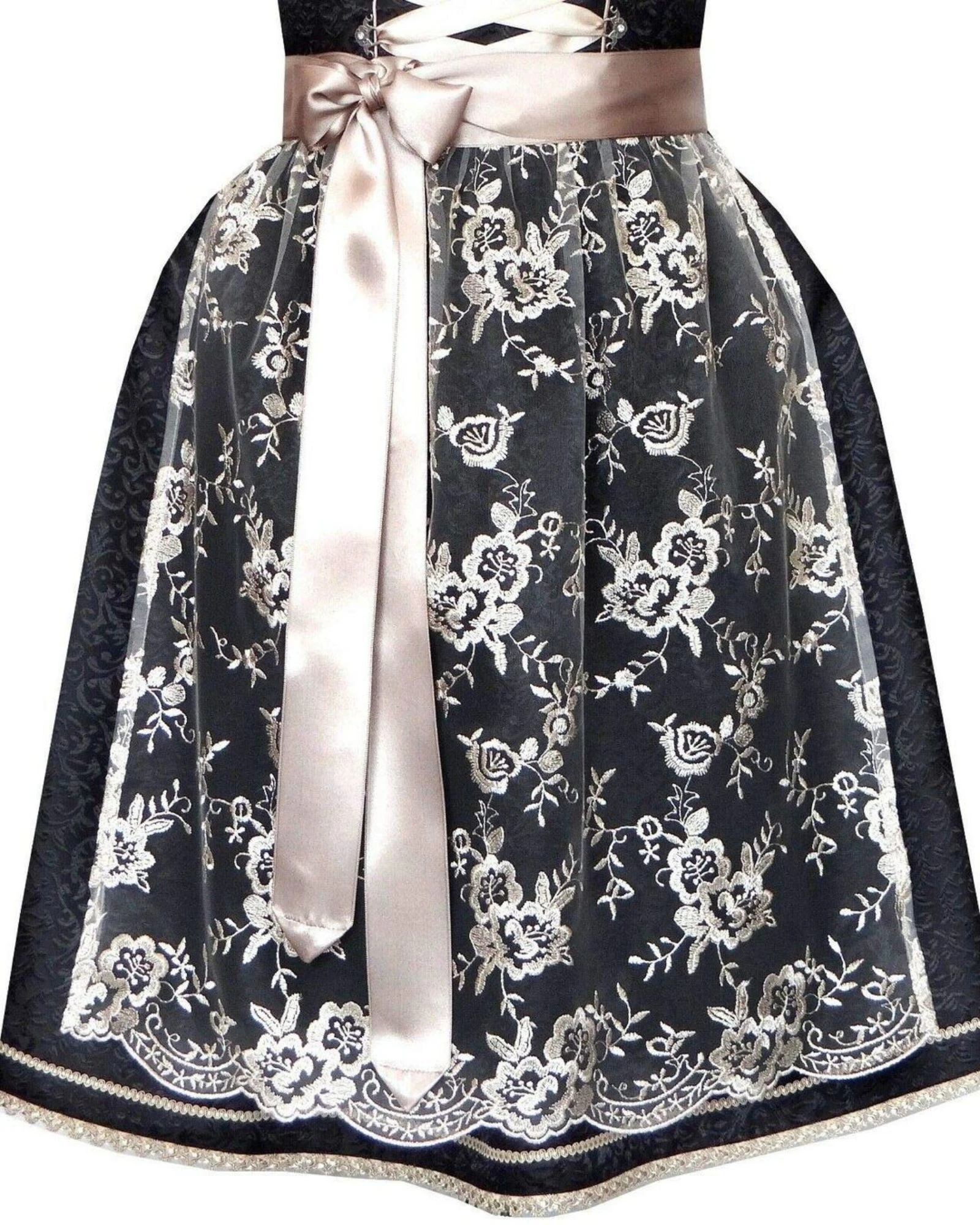 Alpenmärchen Dirndl midi com avental de renda – Tamanho 48 – photo 4